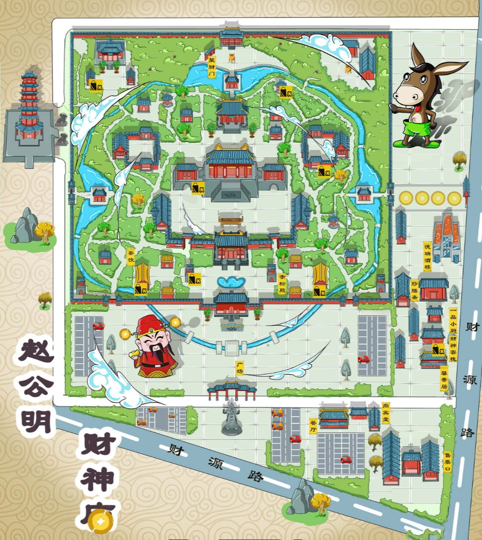 华蓥寺庙类手绘地图